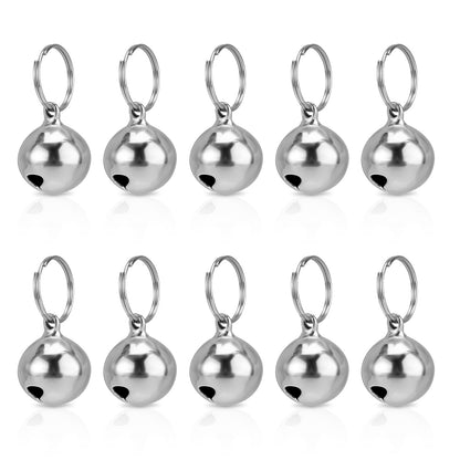 10-Pack Silver Pet Collar Bells