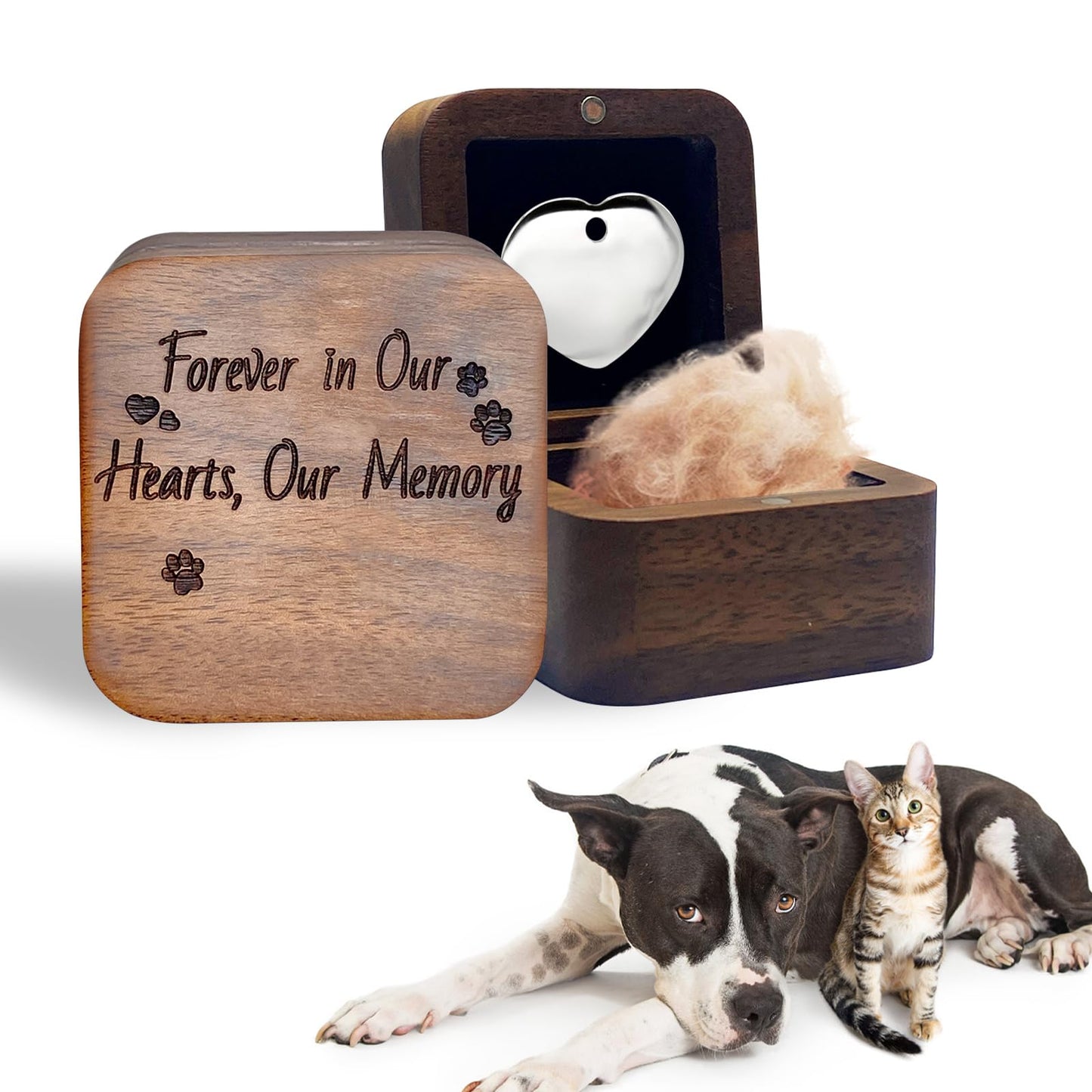 Walnut Pet Memorial Keepsake Box